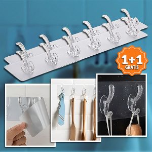Elastyczny Wieszak Samoprzylepny z 6 Haczykami (1+1 GRATIS) | HEXHOOK