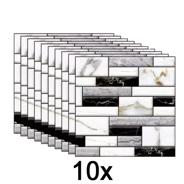 1x Naklejki ścienne 3D o wyglądzie marmuru (10 sztuk/0,9 m²) | MARBLEBLOCKS