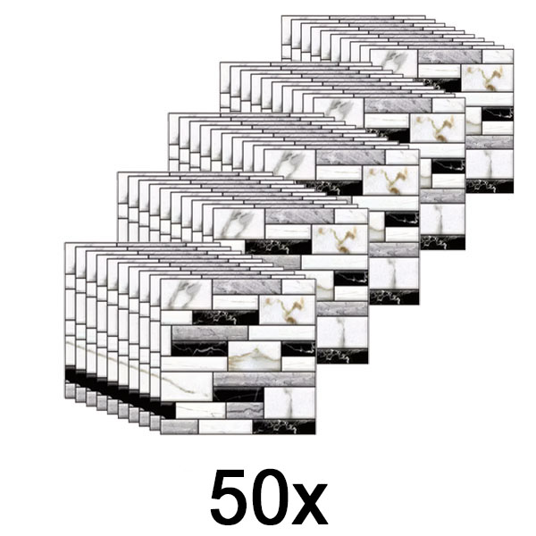 5x Naklejki ścienne 3D o wyglądzie marmuru (10 sztuk/0,9 m²) | MARBLEBLOCKS