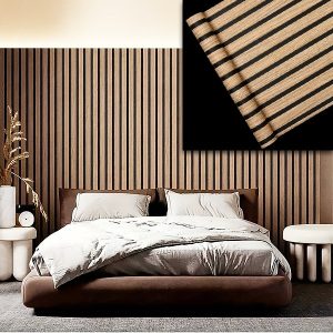 Elegancka naklejka ścienna z efektem drewna | LINEWALL