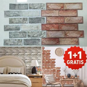 Samoprzylepna tapeta w cegły (20 szt./1,8 m²) | NYBRICK 10+10 GRATIS
