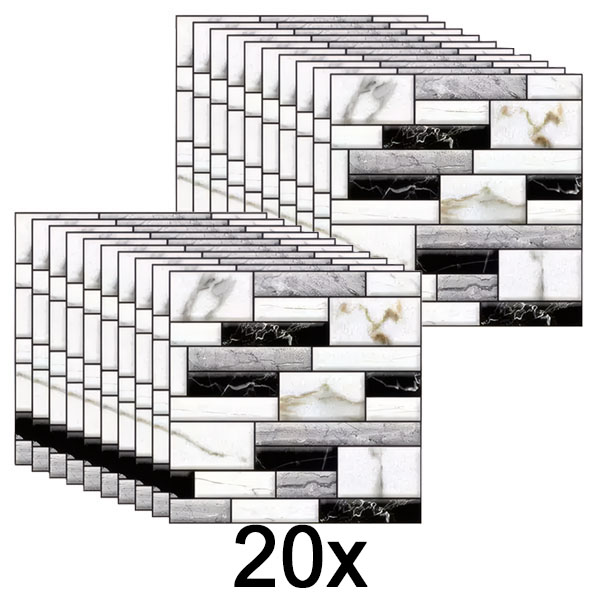 2x Naklejki ścienne 3D o wyglądzie marmuru (10 sztuk/0,9 m²) | MARBLEBLOCKS